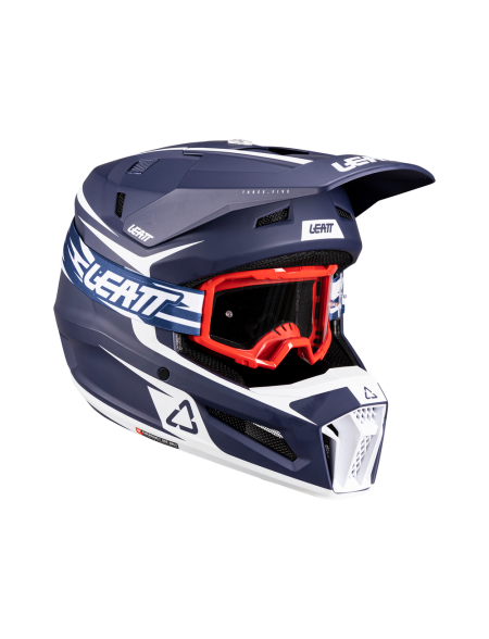 CASCO MOTO BIMBO LEATT 3.5 + MASCHERA LEATT BLU
