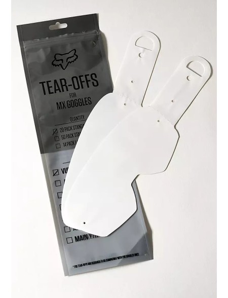 TEAR OFF PER MASCHERE FOX RACING AIRSPACE E MAIN CON SISTEMA VLS - CONFEZIONE DA 20 PEZZI