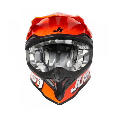CASCO JUST1 J39 KINETIC CAMO GREY RED FLUO ORANGE