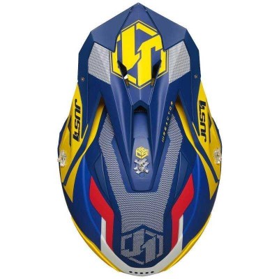 CASCO JUST1 J39 BLACK MATT BLUE/YELLOW