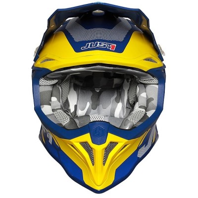 CASCO JUST1 J39 BLACK MATT BLUE/YELLOW