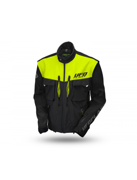 GIACCA UFO ENDURO TAIGA CON PROTEZIONI NERO/GIALLO FLUO