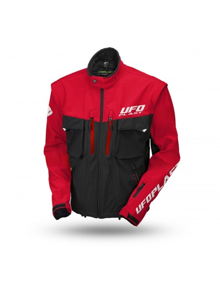 GIACCA UFO ENDURO TAIGA CON PROTEZIONI NERO/ROSSO