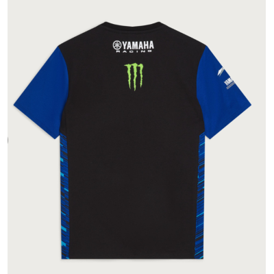 T-SHIRT PADDOCK NERA BLU MONSTER UOMO UFFICIALE YAMAHA